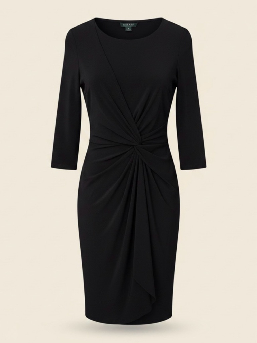 Lauren Ralph Lauren | Asymmetrical Draped Sheath Dress | Black